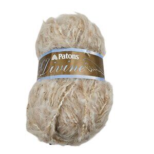 Patons Divine Yarn Soft Earth Bulky 5 Tan Mohair Blend 3.5oz 100g Knit Crochet